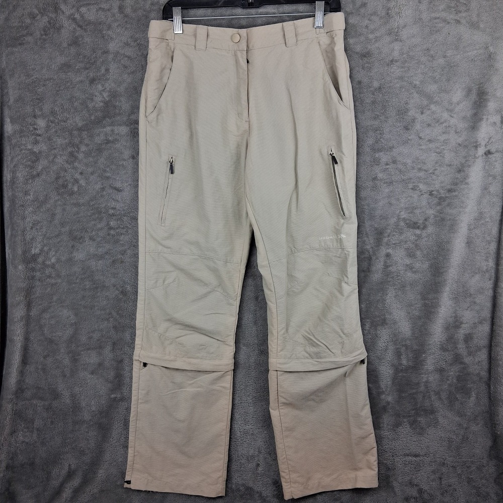 Trespass Adventure Travel Convertible Cargo Pants Mens Medium Beige Zip Off